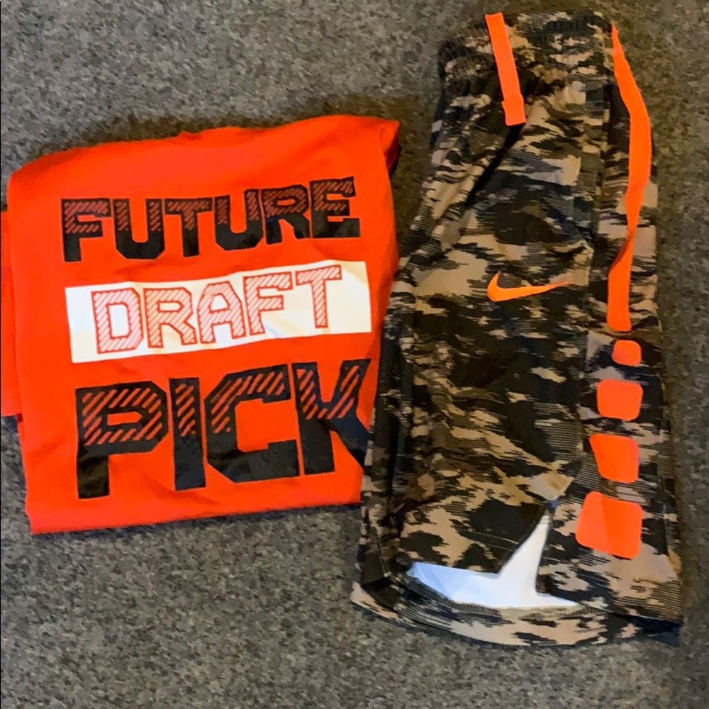 Boys Reebok tshirt and Nike shorts